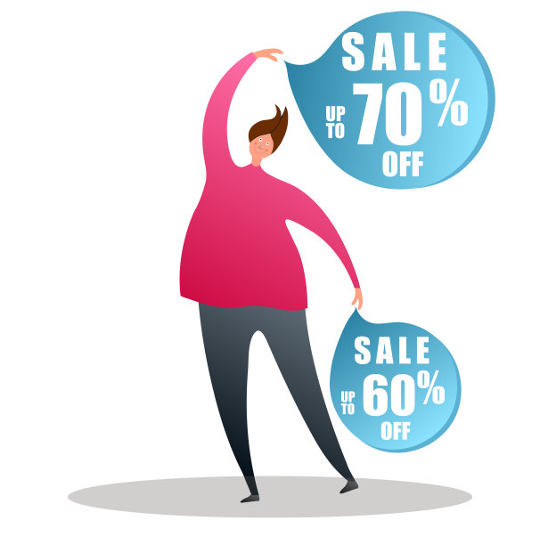 卡通人物点销售徽章图片下载