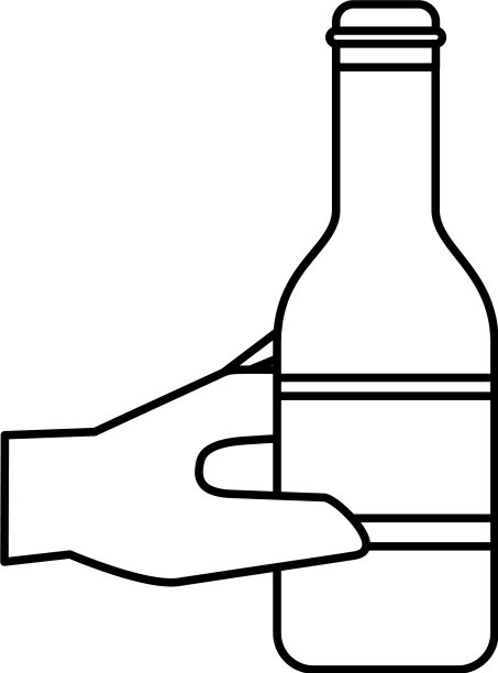 手握瓶啤酒隔离设计图片下载