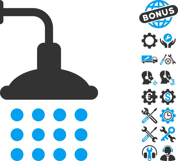 淋浴图标与工具奖金图片下载