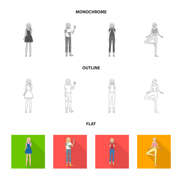孤立对象的姿态和情绪标志图片下载