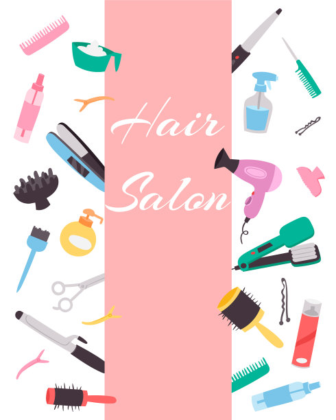 美发师横幅用一套各种梳子一套图片下载