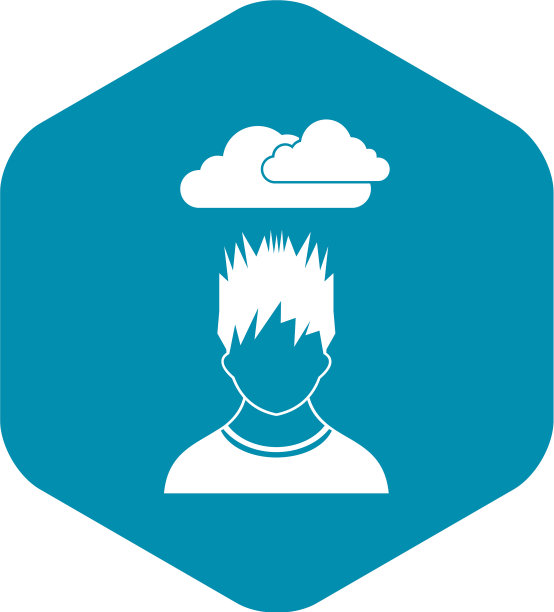 沮丧的人，头顶乌云的偶像图片下载