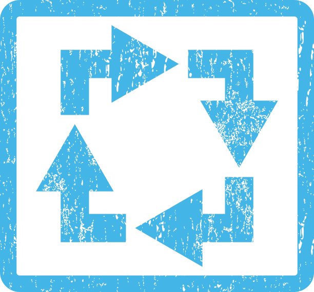可回收环保标志橡胶印章图片下载