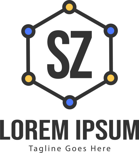 带有现代框架的SZ首字母logo模板图片下载