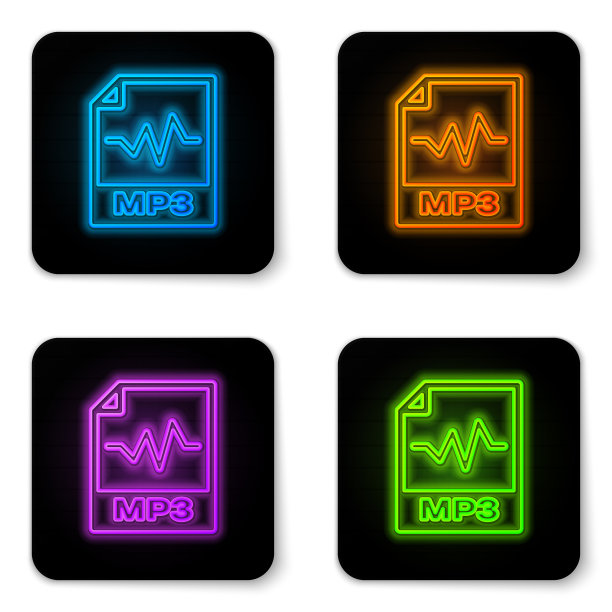 霓虹灯mp3文件文件图标下载mp3图片下载
