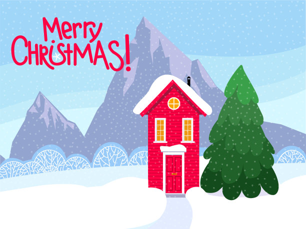 冬季别墅在斯堪的纳维亚风格图片下载