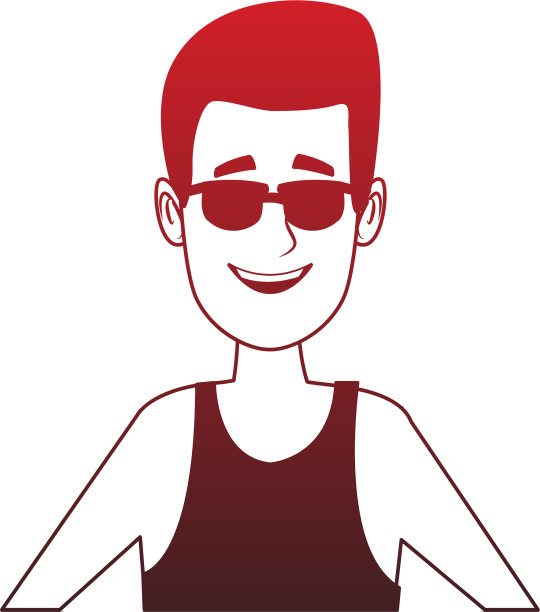 年轻人戴着墨镜脸上有红线图片下载