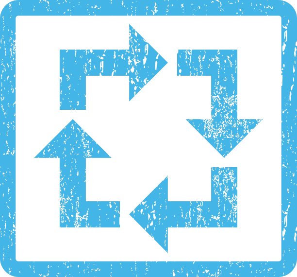可回收环保标志橡胶印章图片下载