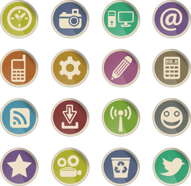 社交媒体图标集图片下载