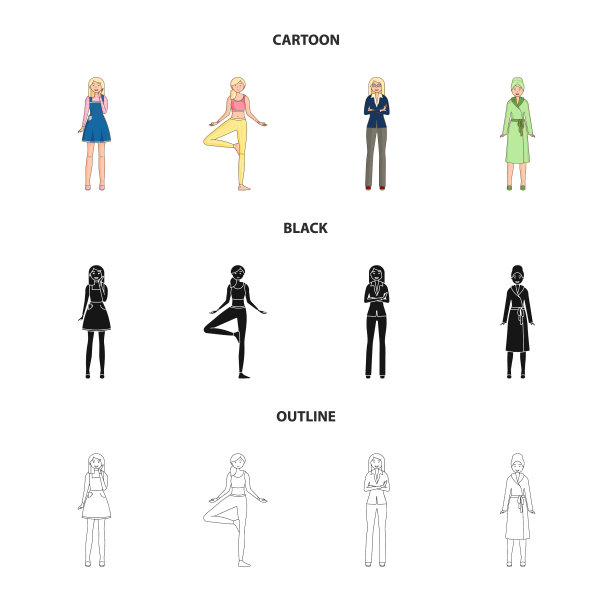 姿势和情绪图标设置图片下载