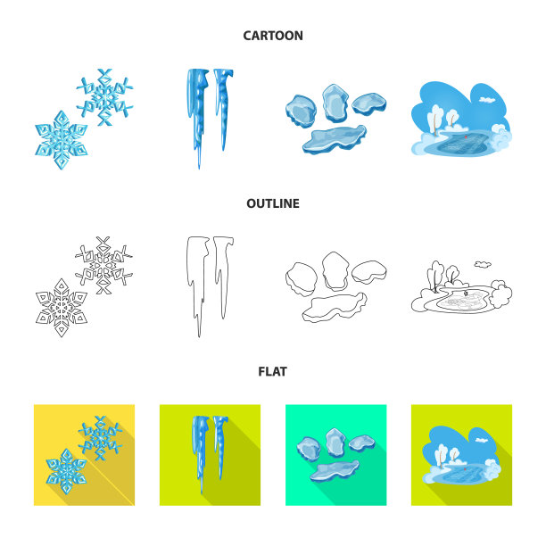 设计纹理和冰冻标志集图片下载