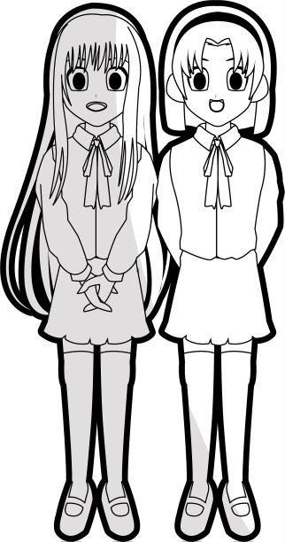 可爱的年轻女孩动漫或漫画的图标形象图片下载