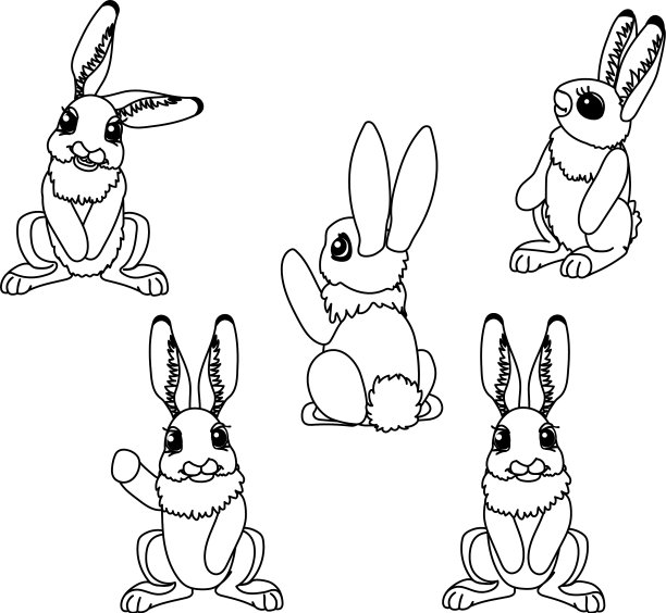 线卡通动物剪辑艺术图片下载