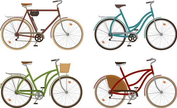 经典自行车集图标复古自行车自行车图片下载