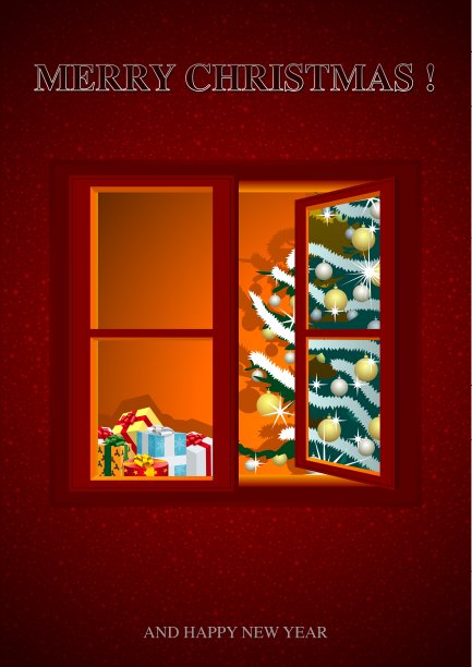 红色的圣诞祝福图片下载