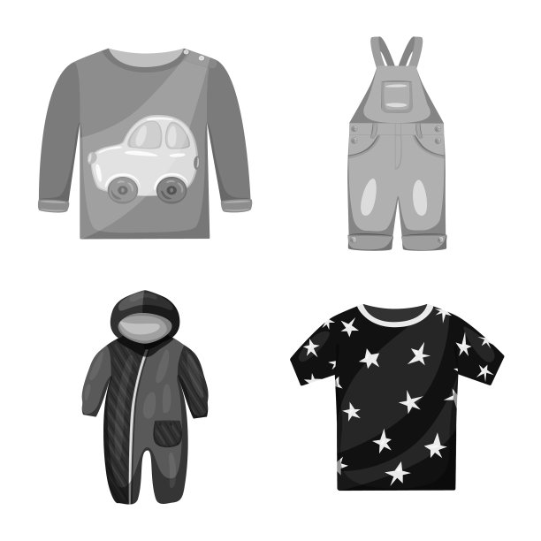 孤立对象布和服装标志集图片下载