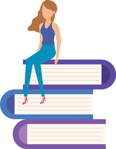 堆在课本里的迷你女人图片下载