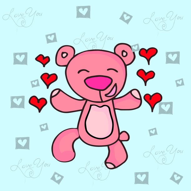 情人节小熊角色集图片下载