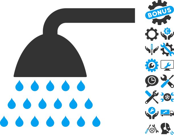 淋浴图标与工具奖金图片下载