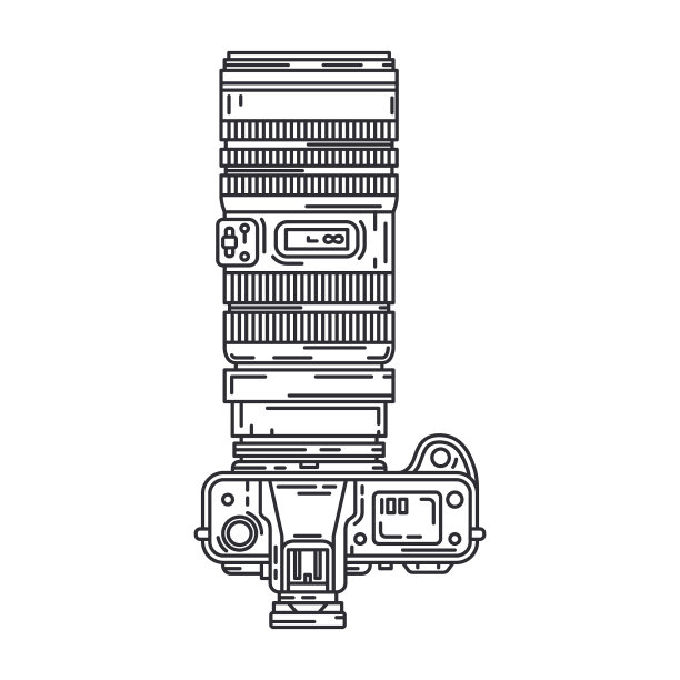 线条图标与数码单反专业图片下载