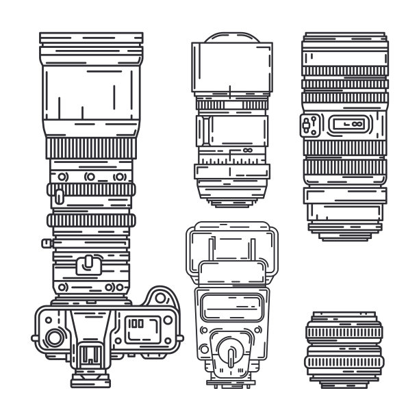 线图标设置数码摄影师图片下载