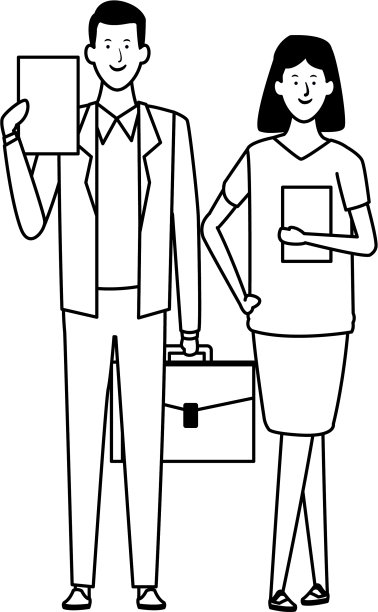 商业夫妇头像卡通人物黑和图片下载