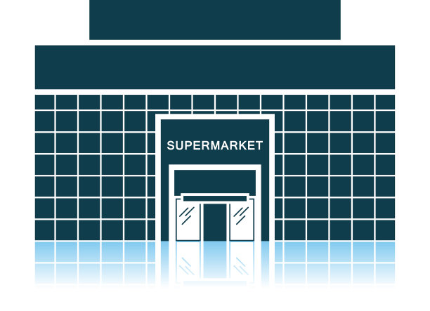 超市的建筑图标图片下载