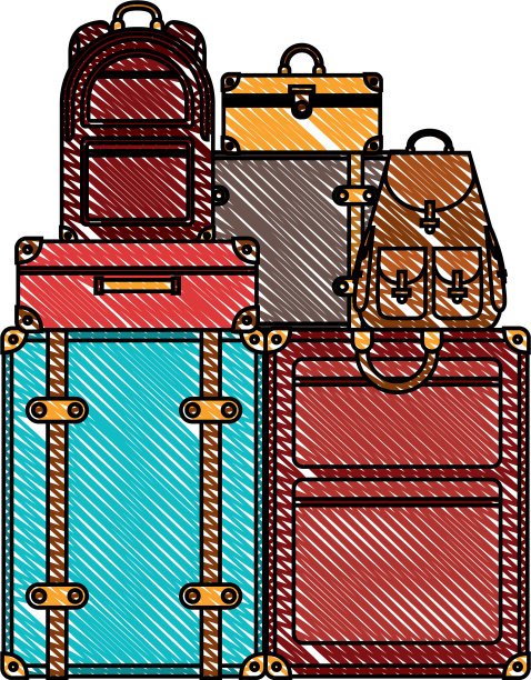 箱包堆孤立图标图片下载