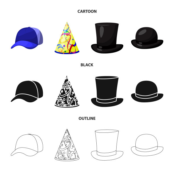 孤立对象的服装和帽子图标图片下载