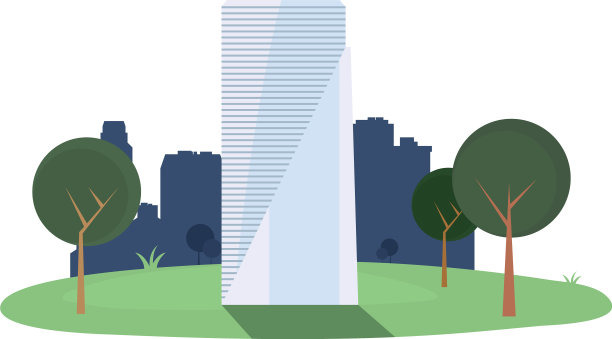 摩天大楼在室外建造城市树木图片下载