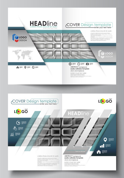 商业双折页手册杂志模板图片下载