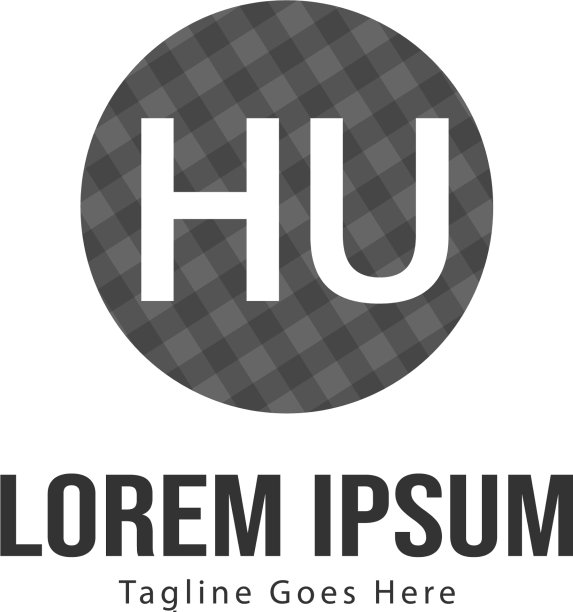 HU字母现代框架logo模板图片下载