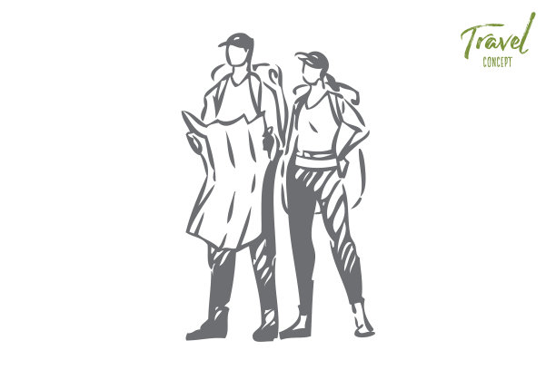 旅游概念草图孤立图片下载