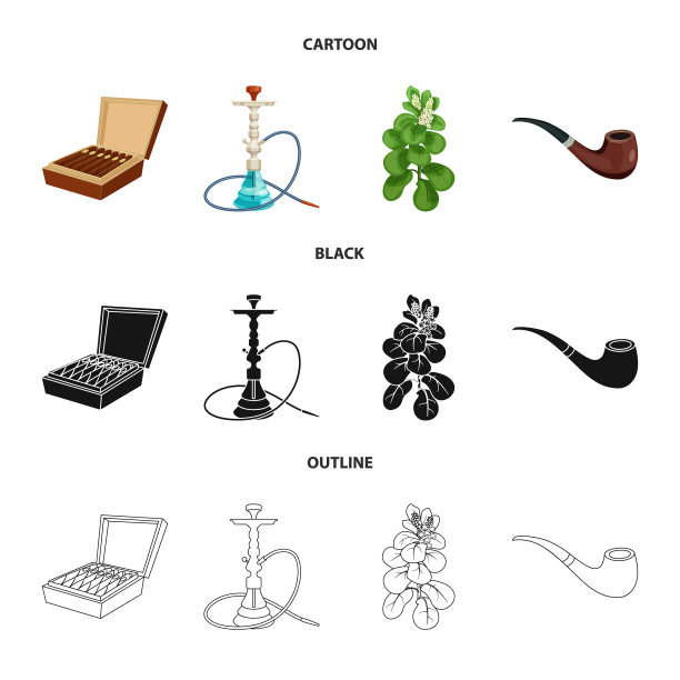 设计垃圾和停车标志集图片下载