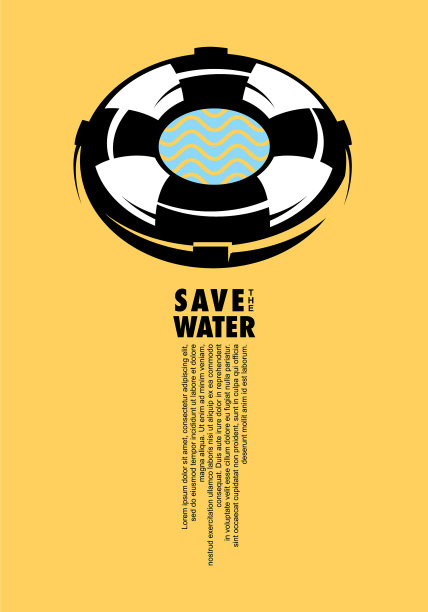 节约用水概念海报创意图片下载