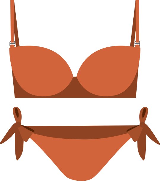 橙色套装比基尼与蝴蝶结图片下载