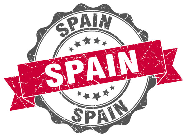 西班牙圆缎带印章图片下载