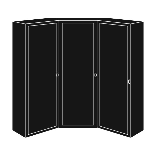 粉红色的衣柜，两扇门和一间带镜子的卧室图片下载