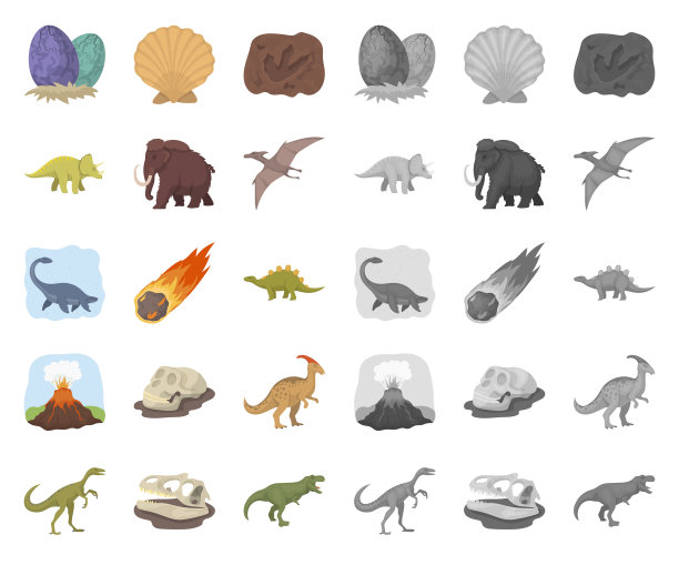 不同的恐龙卡通图标设置图片下载