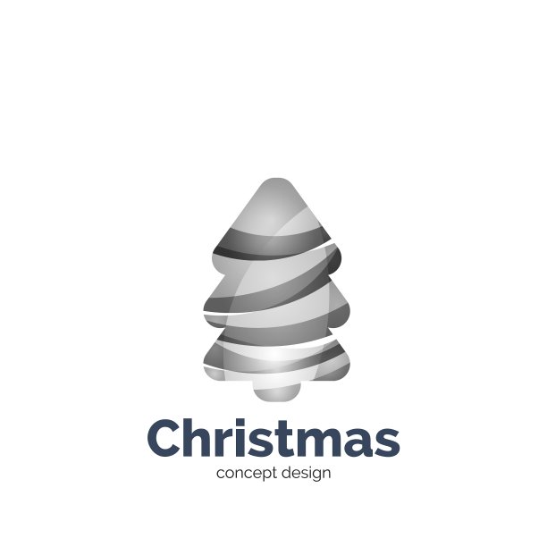 抽象的几何圣诞树图标图片下载