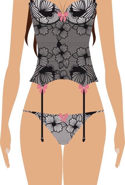 半身套装性感时尚女性内衣图片下载