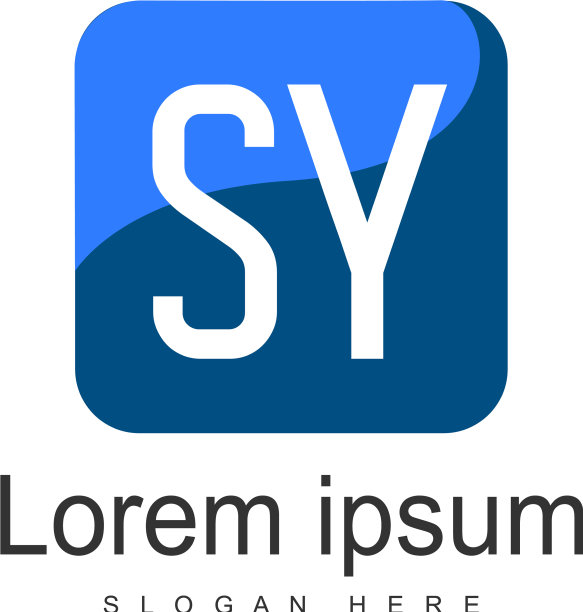 带有现代框架的SY首字母标志模板图片下载