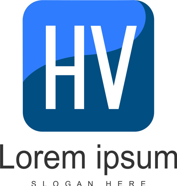 带有现代框架的HV字母logo模板图片下载