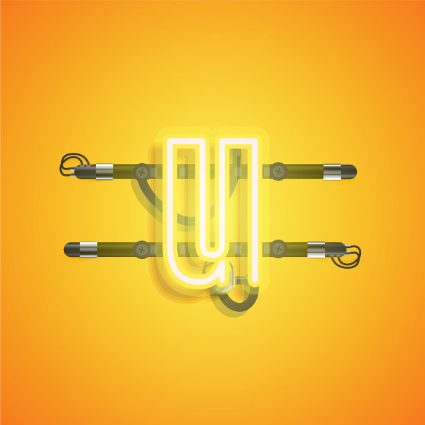 带有电线和控制台的现实霓虹角色图片下载