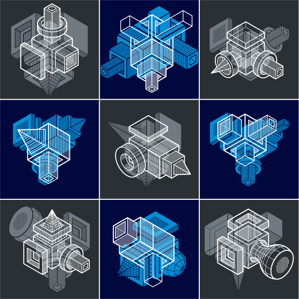 抽象形状的3d设计集图片下载