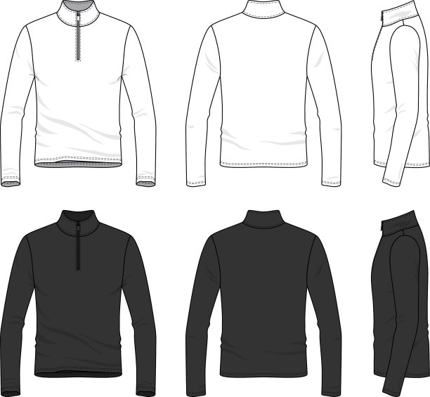 一套带有拉链的长袖t恤图片下载