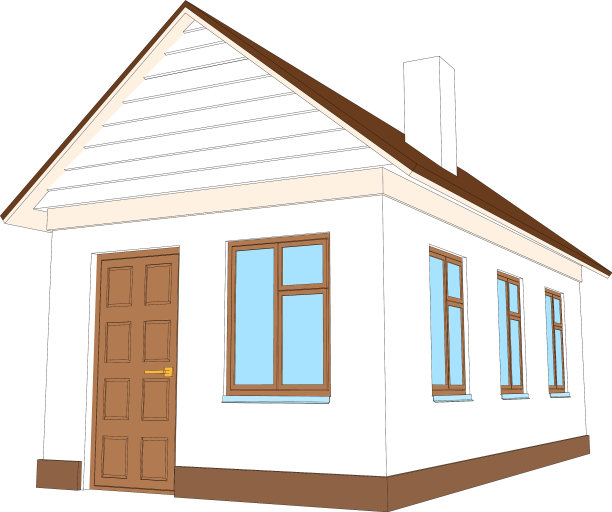 棕色门的房子图片下载