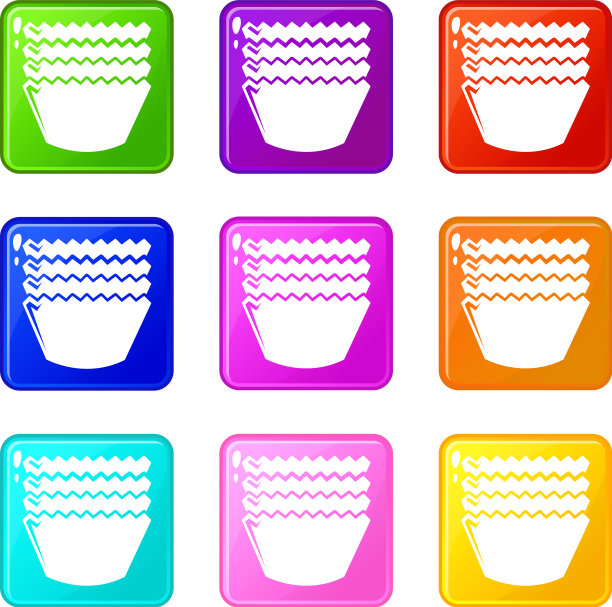 烘烤模具图标设置9个颜色收集图片下载