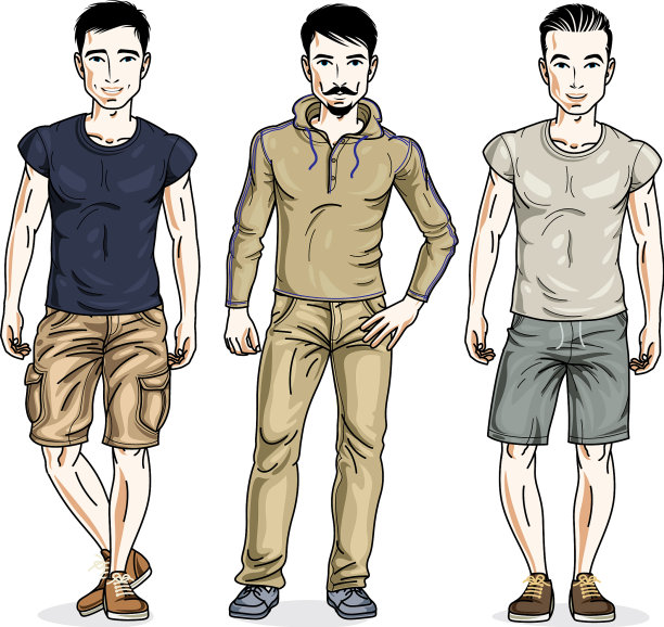 帅气的年轻男子摆造型时尚休闲图片下载