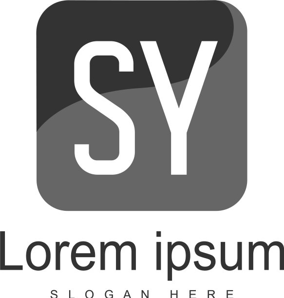 带有现代框架的SY首字母标志模板图片下载